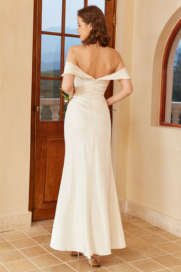 Simple Off the Shoulder Boho Robe de mariée